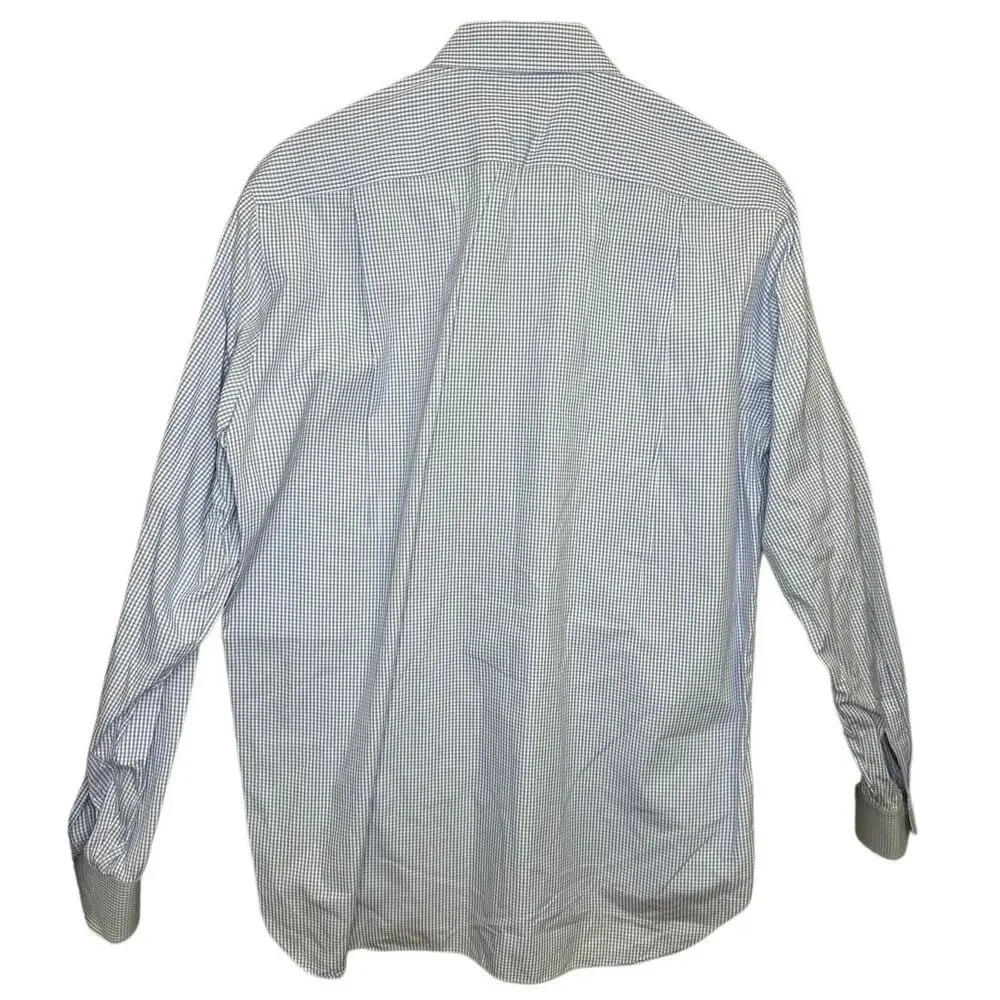 Tincati Milano Button Down Long Sleeve Shirt Size 16 1/2 42 Blue Bundle casual - Picture 3 of 16